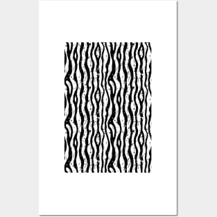 paint splatter black and white zebra stripes Posters and Art